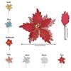 Handmade Artificial Christmas Flowers Shiny Xmas Tree Ornaments  Party Supplies