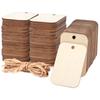 25/50/100 Pezzi Fette di Legno Naturale Non Verniciate Etichette Regalo Etichette Appese in Legno Vuote con Corda per Decorazioni Matrimonio Festa di Compleanno Segnalibri Fai da Te Artigianato