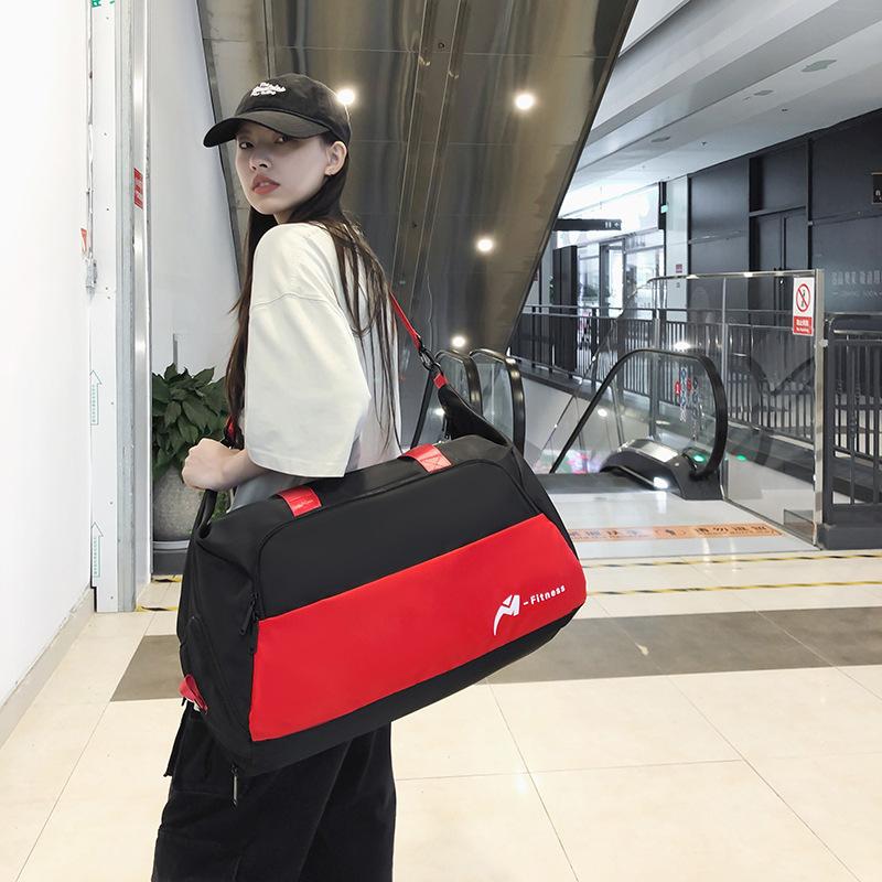 Men's and women's multi-pocket classification large-capacity rugby sports luggage bags go out cool contrasting colors hand-held travel bags