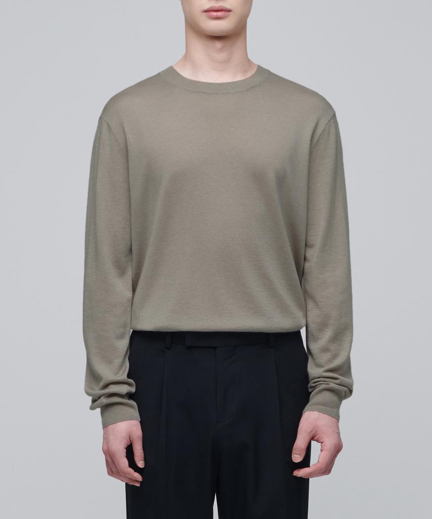 MUSINSA STANDARD Merino Wool Blend High Gauge Crew Neck Knit [Dusty Beige]