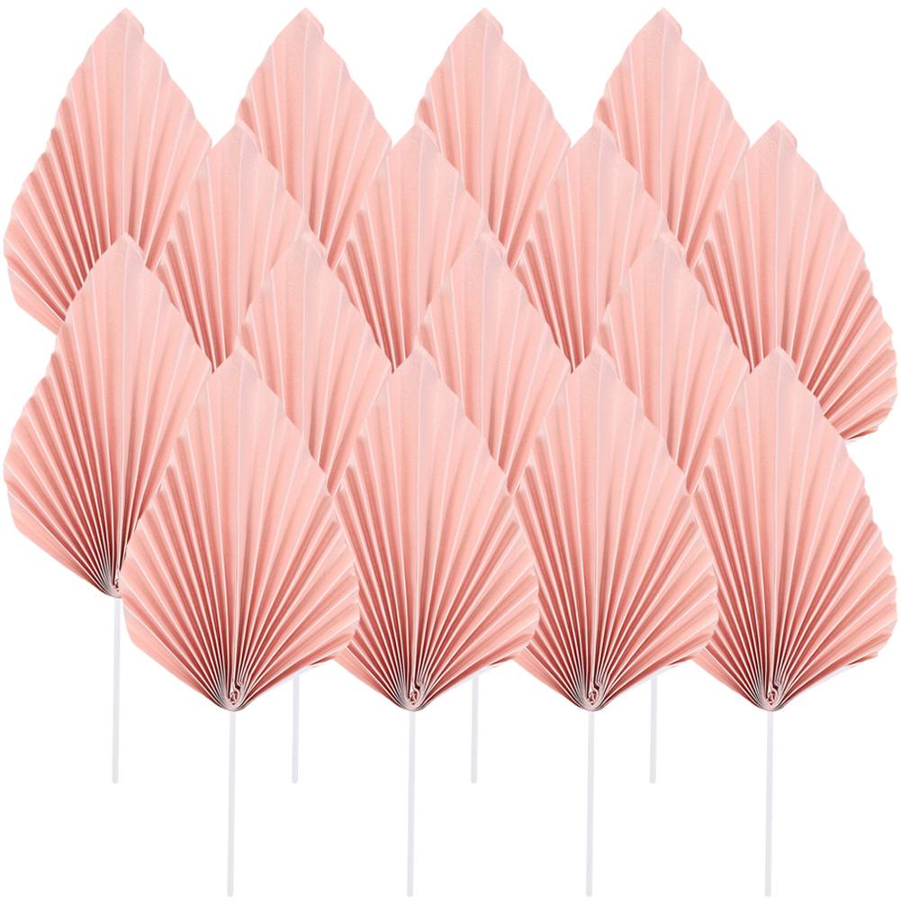 16Pcs Birthday Cake Decor for Girls Women Anniversary Festival Party Dessert Ornament Palm Leaves Cupcake Decoration Picks