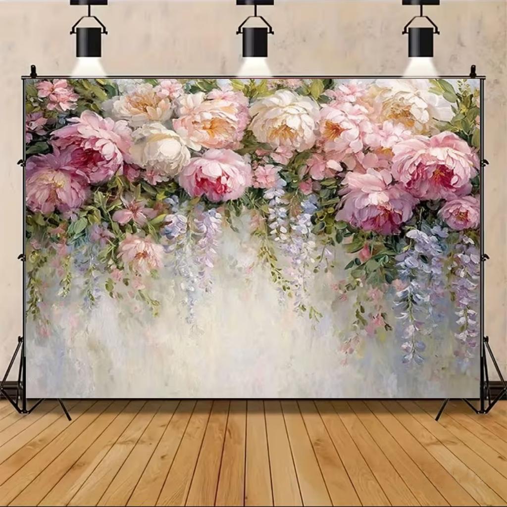 Floral Wall Theme Background Birthday Wedding Engagement Ceremony Party Decoration Abstract Flower Portrait Photography Studio