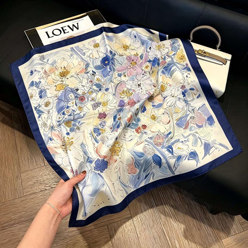 New old money wind chain neck scarf women's commuting versatile soft silk scarf neck protection shawl outer scarf