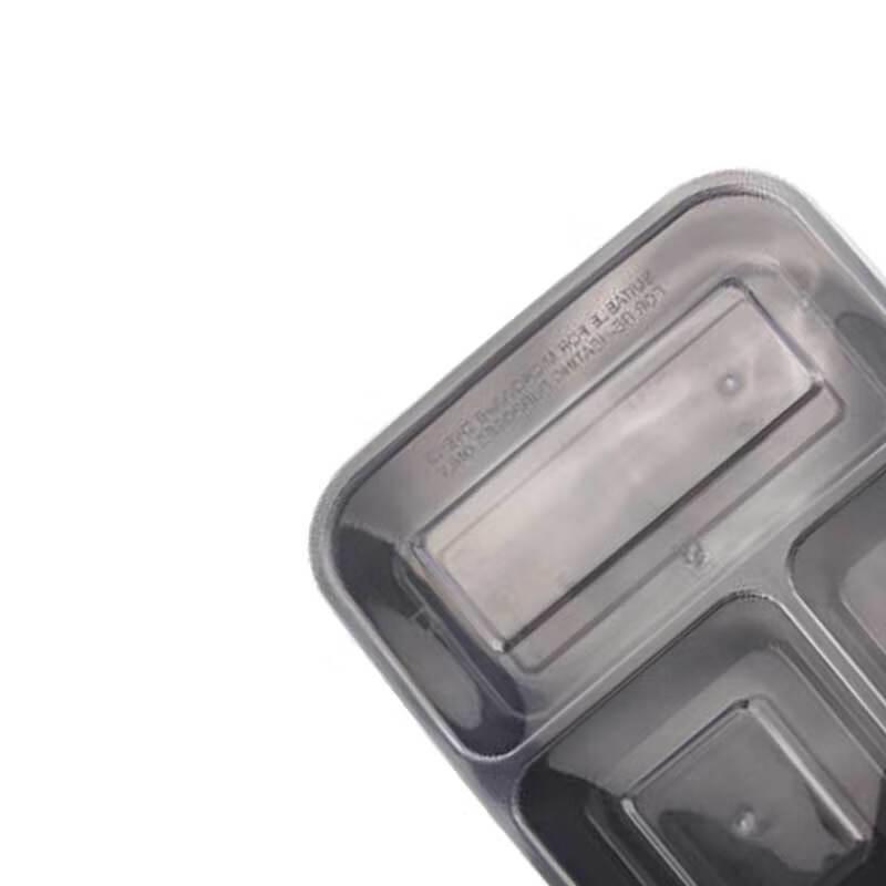 Disposable 3-Compartment Black Takeaway Container