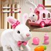 Children's Plush Electric White Rabbit Toy - Stuffed Animal & Birthday Gift for Girls