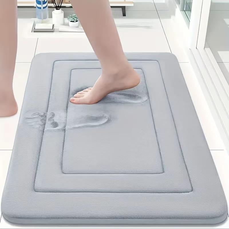 Thickened Memory Foam Non-Slip Bathroom Mat - Coral Fleece Foot Pad