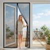 Magnetic Soft Mesh Door Curtain - No Magnetic Strip Threading, Summer Mosquito Proof, Dense Embroidered Screen