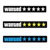 Wanted 5 Star Car Windshield Glow Panel Electric Marker Lamp Blue LED Decoration Light Sticker Flashing Lights