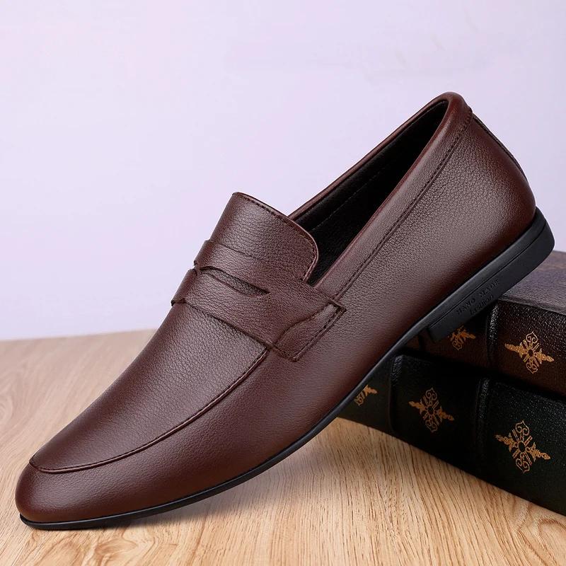 Móda Pravá Kůže Pánské Boty nazouvací Ležérní Prodyšné Mokasíny Pánské Mokasíny Pohodlné Pánské Boty s rovnou podrážkou Venkovní Obuv