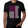 Her Fight Is My Fight American Flag Breast Cancer Awareness Tshirt Sporty Casual Quick Dry Tshirt
