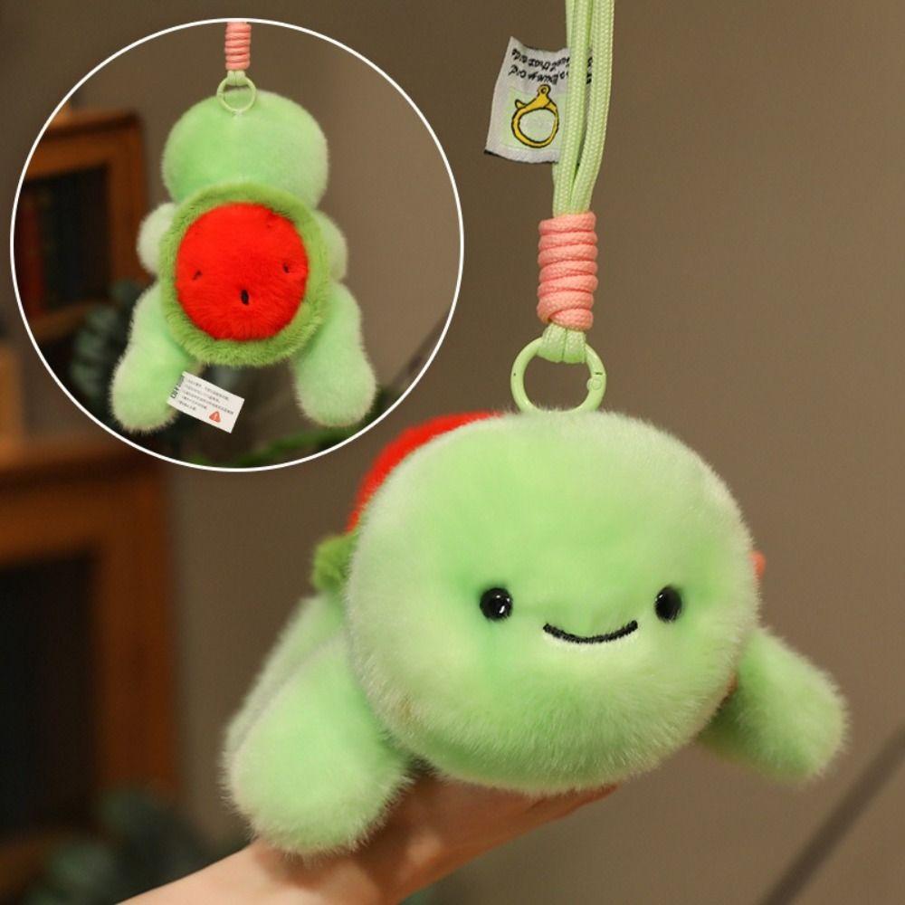 PP Cotton Plush Turtle Pendant Watermelon Green Doll Key Ring Grape Turtle Plush Keychain  Jewelry