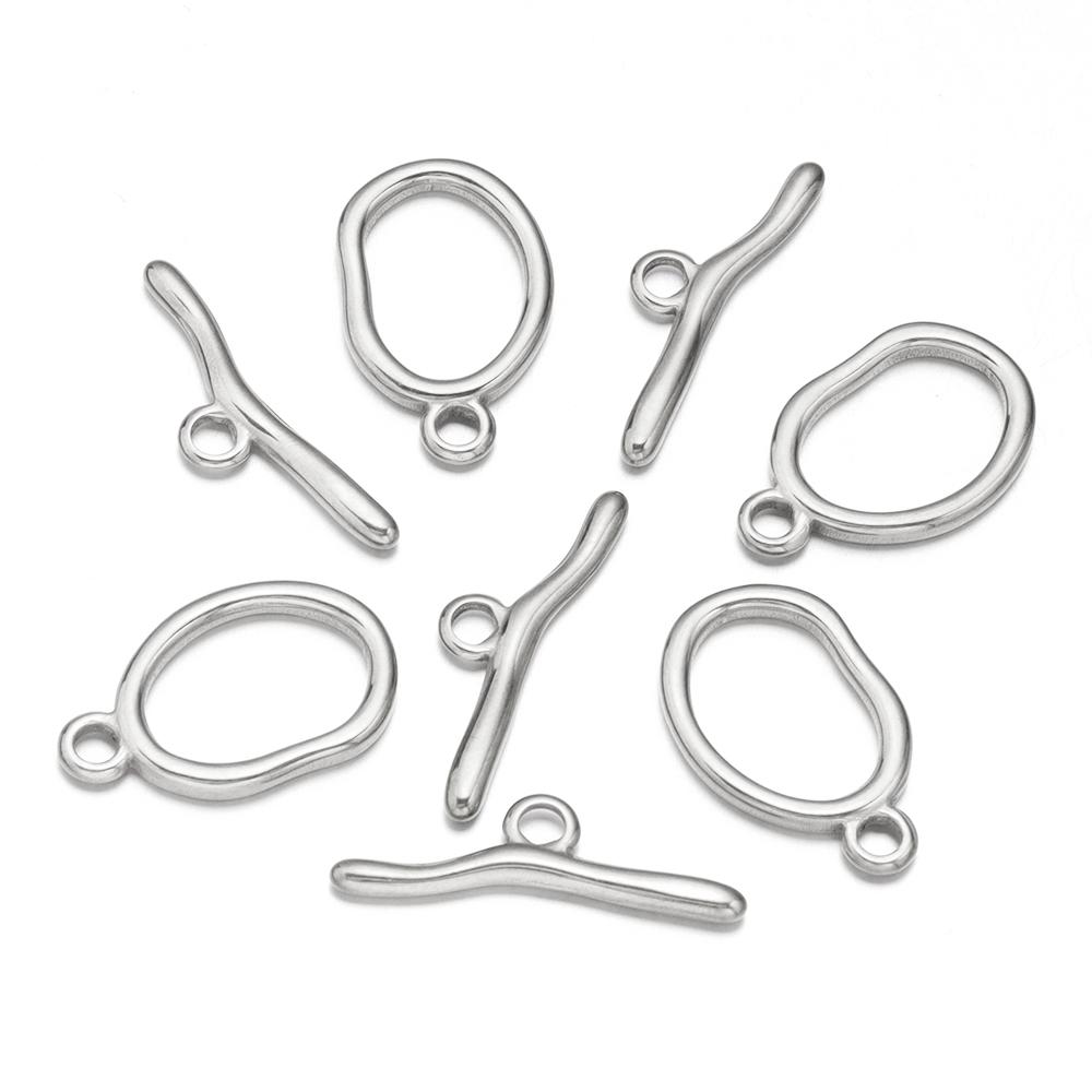 1 Set Stainless Steel OT Clasps Metal Toggle Clasps Wavy Buckle Connectors For Jewelry Making DIY Bracelets Necklace Accessories