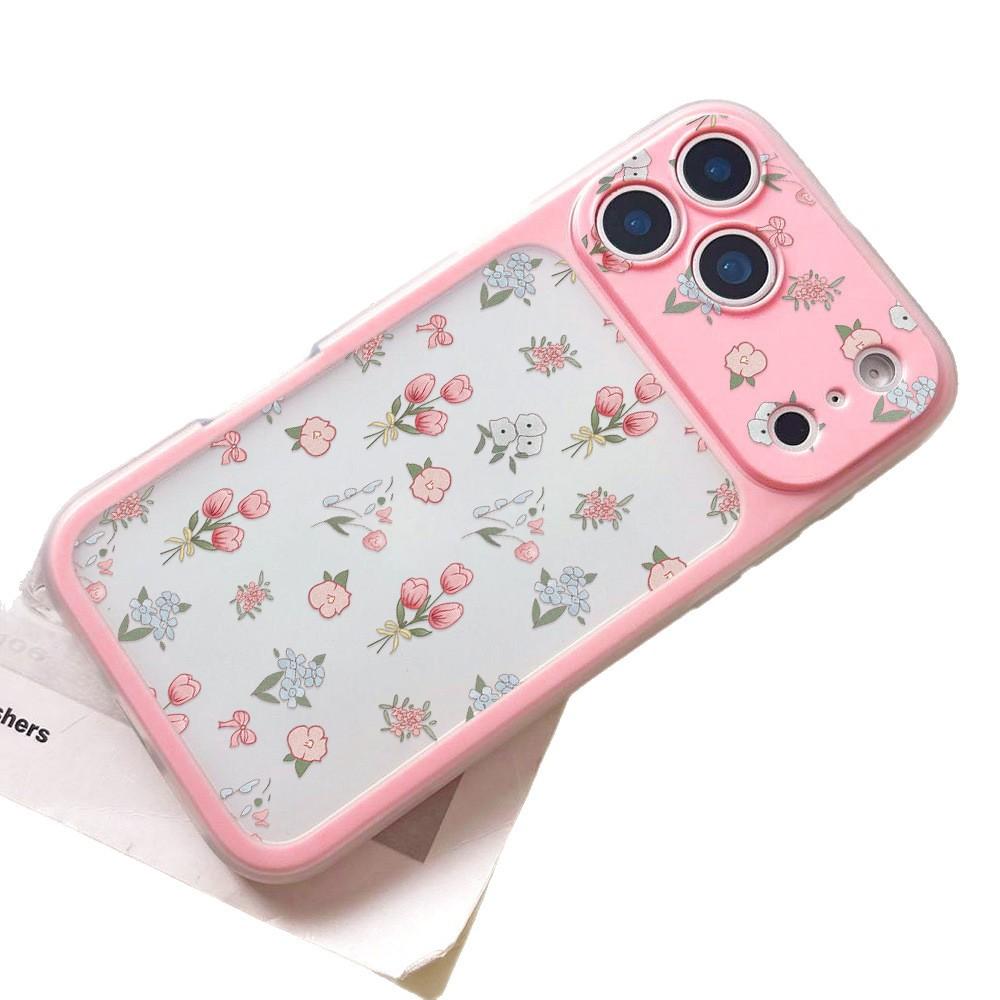 Full screen flowers are suitable for iPhone17promax pink two-in-one mobile phone case, Apple 16 niche 15 generation