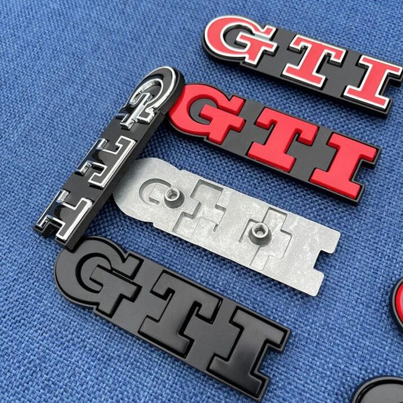 HAT1 3D Metal GTI Logo Emblem for VW Volkswagen Golf MK3 MK4 MK5 Polo Passat Tiguan Jetta T-Roc Caddy Badge Auto Front Grille Badge