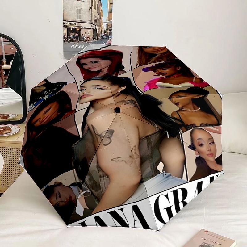 Music Pop Ariana Fashion Umbrella 8-Frame for Travel, Camping, Casual Lightweight Portable Umbrella, Essential for Every Family Holidays Birthday Gift