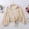 Thin sunscreen shirt women's summer loose bat cardigan short chiffon air-conditioning shirt with a small shawl outside the student tide
