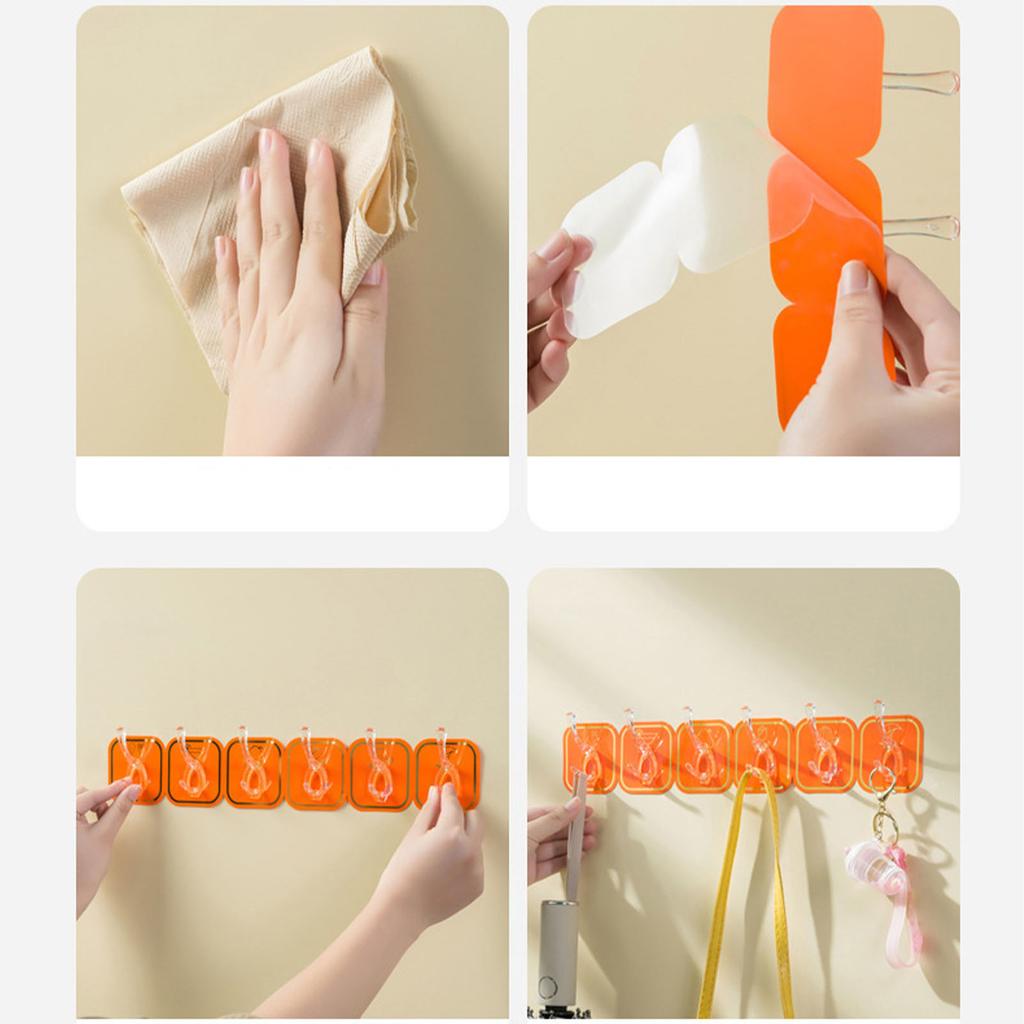 Acrylic Wall Hook Punch Free Self Adhesive Multifunctional Cuttable Wall Hook Rack for Kitchen