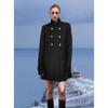 Autumn and Winter Medium and Long Small Stand-up Collar Thin Solid Color Slim Women's Woolen Coat Coat
