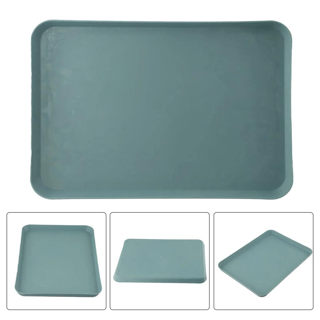 Rectangular Serving Tray Anti Slip Scratch Resistant Plastic Food Serving Tray Non-slip Heat-resistant No Fading Heightened Edge