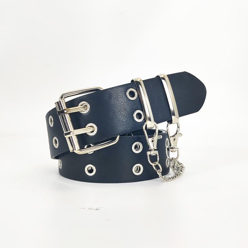 110cm Unisex Men Belts For Women High Quality Double Hole Star Eyelet Hip Hop Rock Subculture Belt Punch Free Size