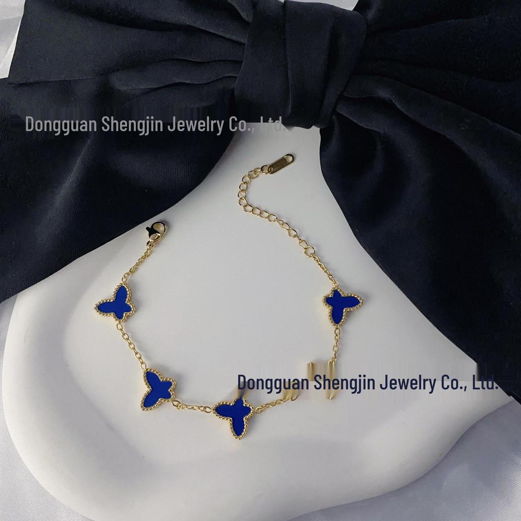 Mori-Style 18K Gold Butterfly Bracelet: Elegant Titanium Steel Jewelry for Women