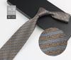 Men'S Tie British Retro Dark Brown Coffee Gold Striped Gentleman'S Suit Shirt Dress Professional High-End Hand Style