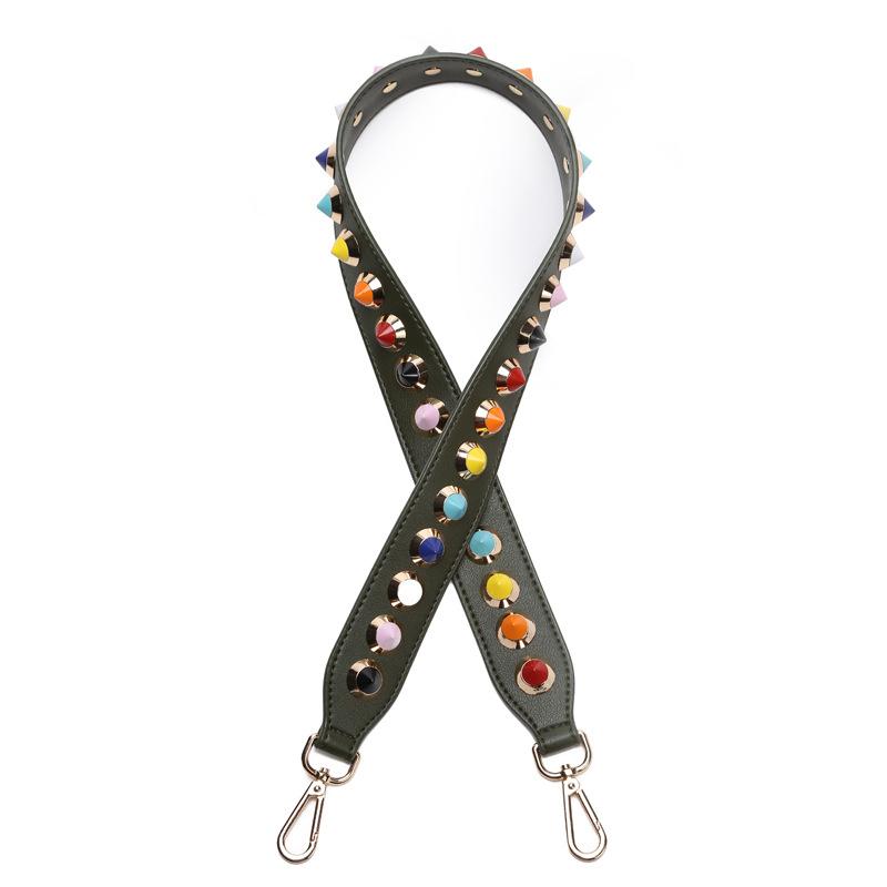 90cm Bunte Nieten Leder Taschengurt Crossbody Schultergurte Handtaschengriff Ersatz Damen DIY Geldbörsen Zubehör