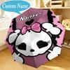 Custom Name Umbrella Monster Skull Theme Umbrella 8-Frame for Travel, Camping, Casual Lightweight Portable, Essential for Family Gifts