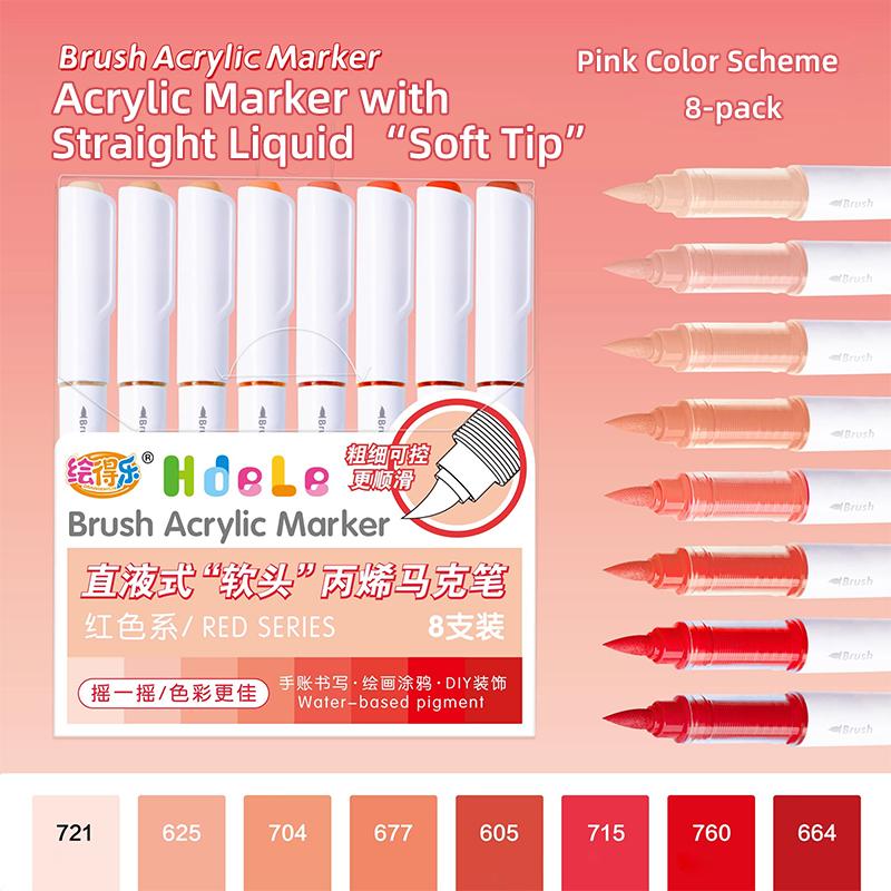 Acrylic Paint Markers Brush Soft Tip Direct Ink Waterproof Flexible Tip Art Pens for Craft And Art Supplies