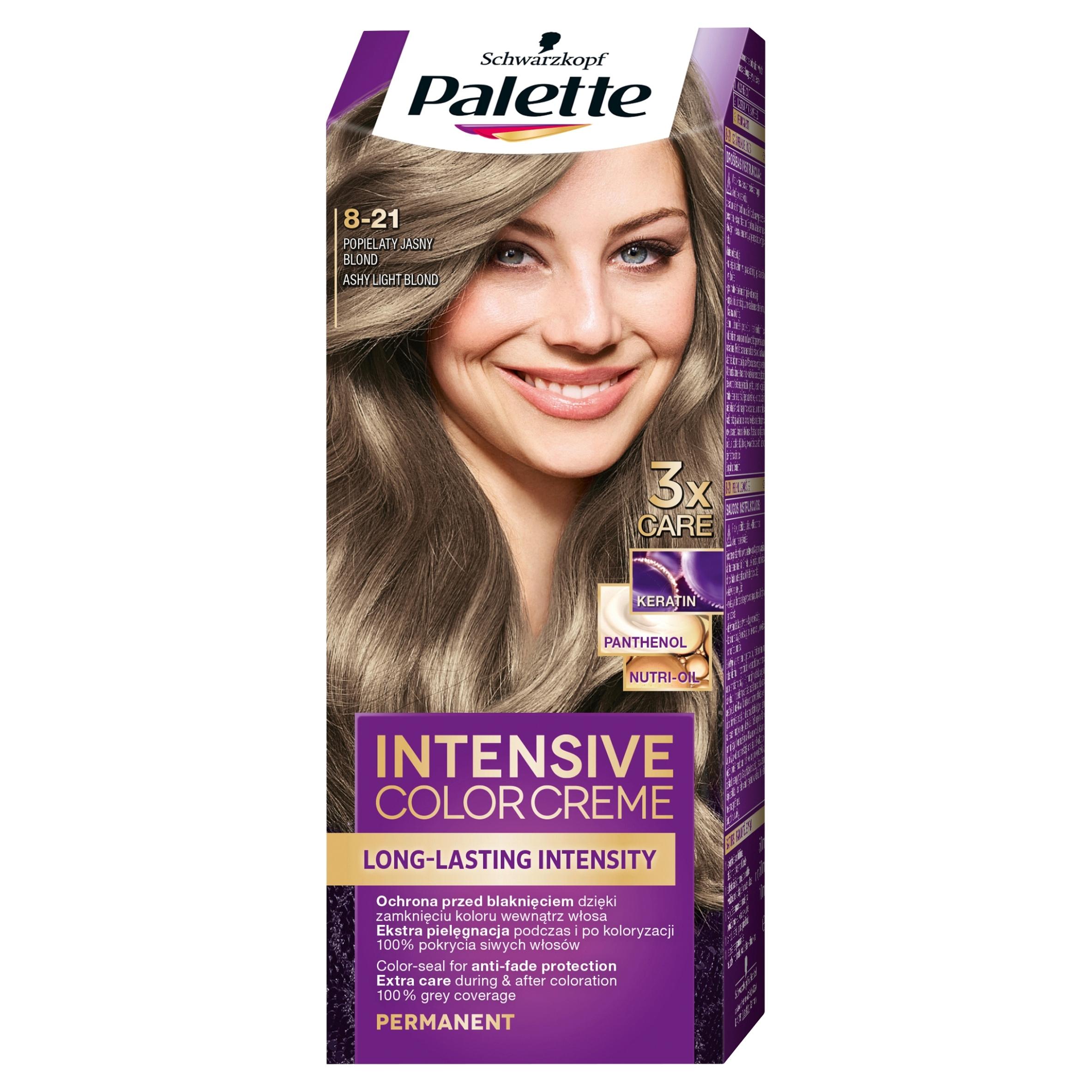 Palette Crème de Couleur Intensive Coloration Permanente pour Cheveux, Non. 8-21 Frêne