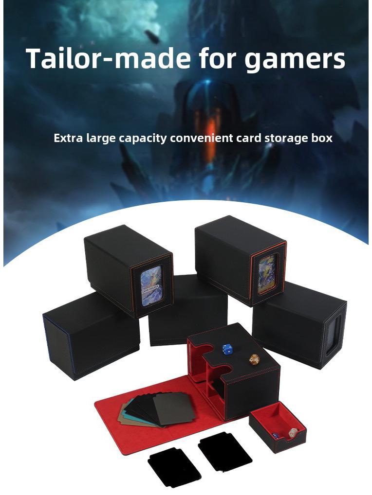Premium PU Leather Magnetic Card Storage Box for MTG Commander