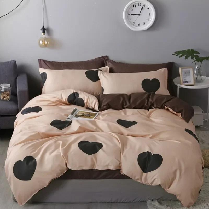 New Comfortable Soft Skin-friendly Cotton Aloe Vera Cotton Four-piece Set Active Cotton Bedding Sheet Quilt Cover