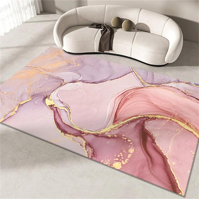 Oil Painting Print Rug Pink Flannel Bedroom Bedside 180*280cm Large Area Rugs Retro Art Decor Carpet Kitchen Non-Slip Floor Mats