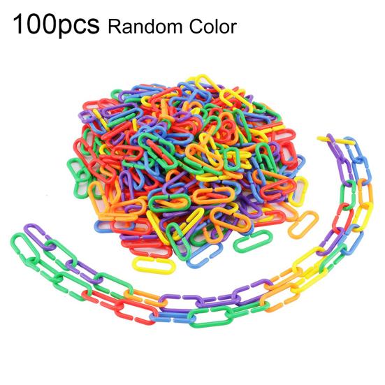 

100/400Pcs Plastic Parrot Parakeet Bird Non-toxic C-clips Hooks Chain Chew Toys 100pcs