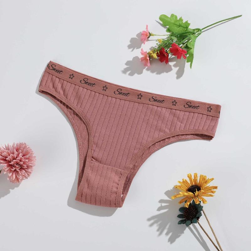 Female Spring and Autumn New Cotton Pure Color Abdominal Breathable Briefs