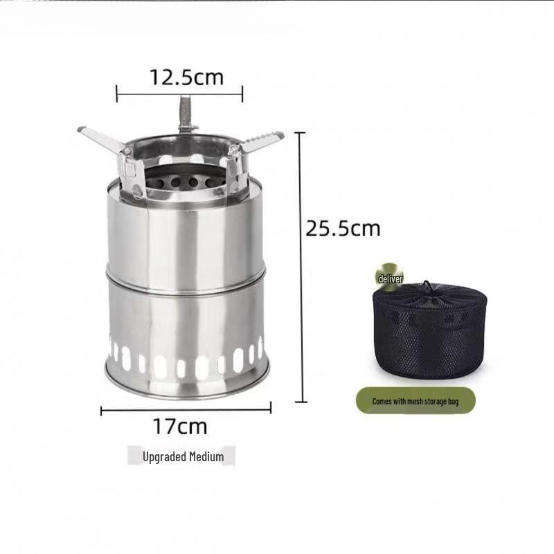 Compact Outdoor Wood Cooking Stove - Portable Firewood Stove for Travel