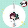 Demon Slayer Acrylic Keychain Tanjiro Nezuko Anime Double Sided Key Ring Accessories for Cosplay Set Gift Fans