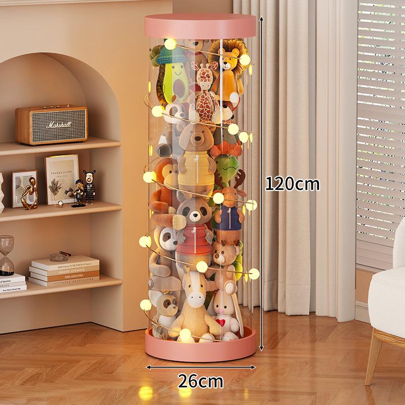 Large Capacity Transparent Toy Storage Bucket for Dolls and Plush Toys