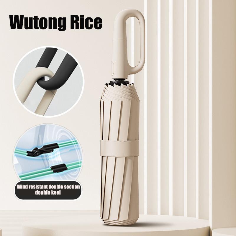 Übergroßer Verstärkter Winddichter Regenfester Dual-Use UV-Beständiger Vollautomatischer Rotierender Ringverschluss Schirm Faltbar Doppelkiel