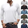 Mens Long Sleeve Henley Shirt Casual Slim Fit Top For Outdoor Wear