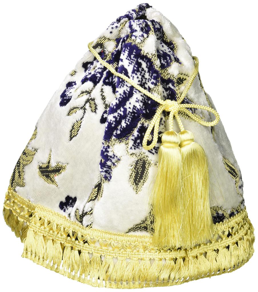 Miyabi Shift Boot Kinkazan White with Gold Cover, "Madonna" Fringe, MBC-MA-WH