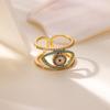 Free Shipping Exaggerated Blue Zircon Evil Eye Ring For Women Stainless Steel Punk Ring New Fashion Wedding Couple Zircon Gifts