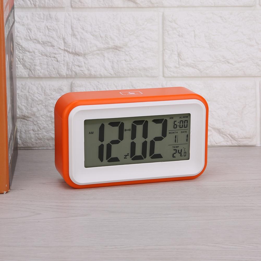 Ceas de alarmă electronic digital multifuncțional, rafinat, cu afișaj de temperatură (portocale)