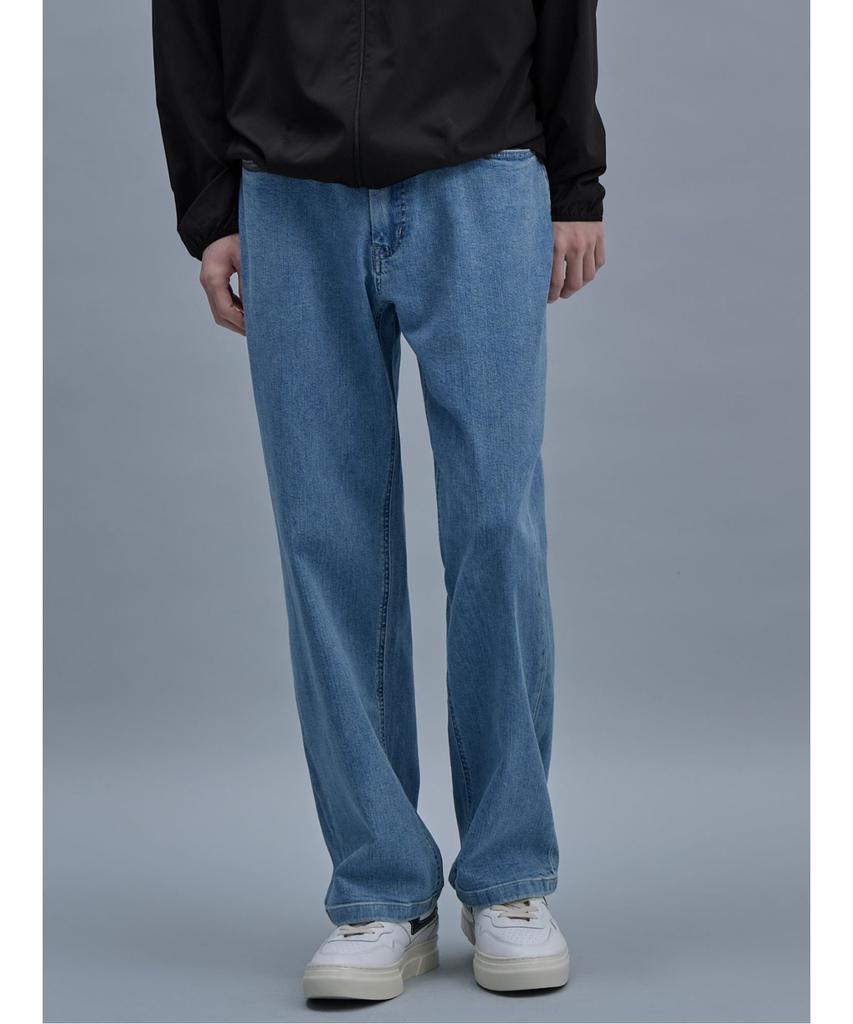 SHIFT.G Washed Wide Denim Pants Blue