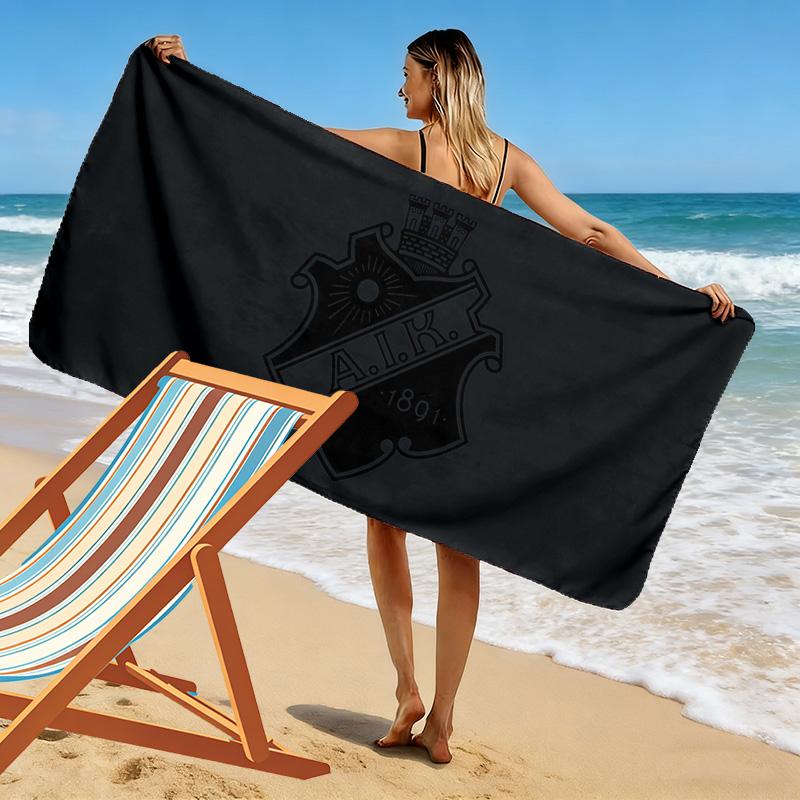 AIK Fotboll Print Beach Towel, Large Soft Quick Dry Towel for Beach Camping Swimming