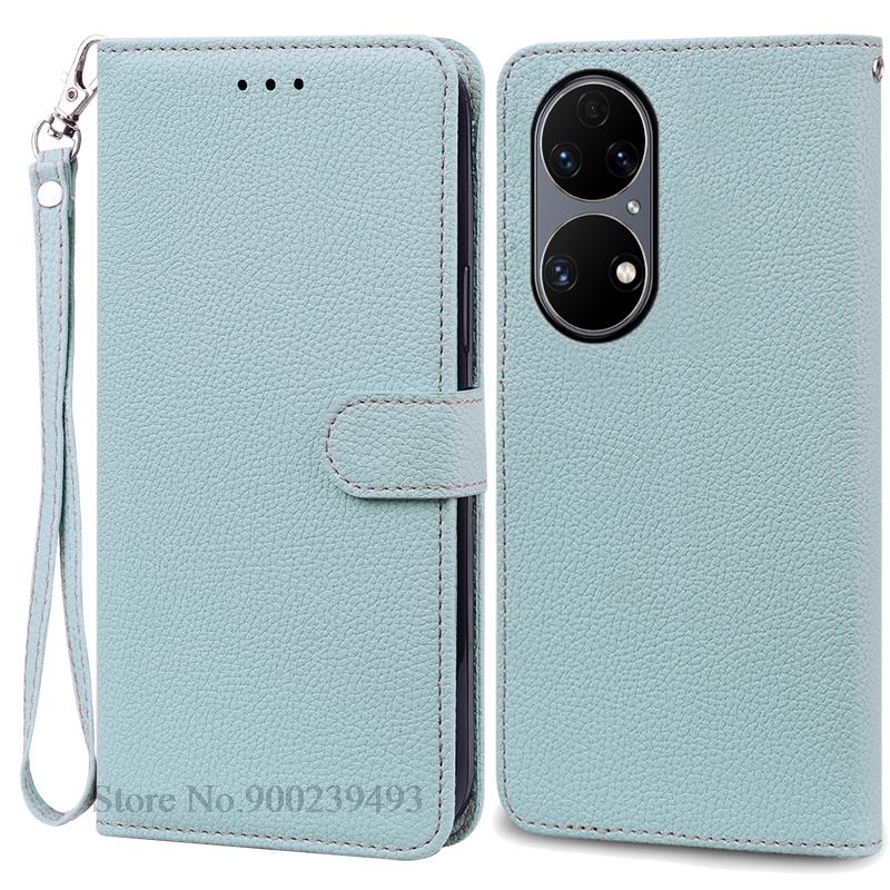 P50 P 50 Pro Case For Huawei P50 Case Leather Wallet Flip Case For Huawei P50 Pro Cover Soft Silicone Coque Fundas Shell