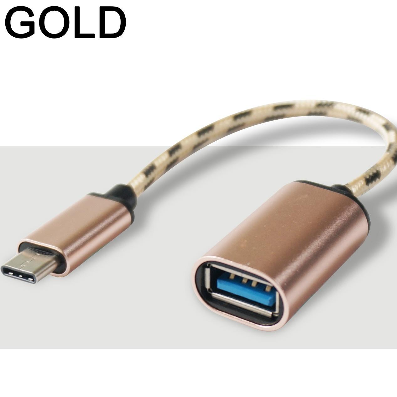 

USB 3.0 OTG Adapter Cable Type C Micro USB Male to Female Aluminum Alloy Connector Nylon Braided Cord On The Go