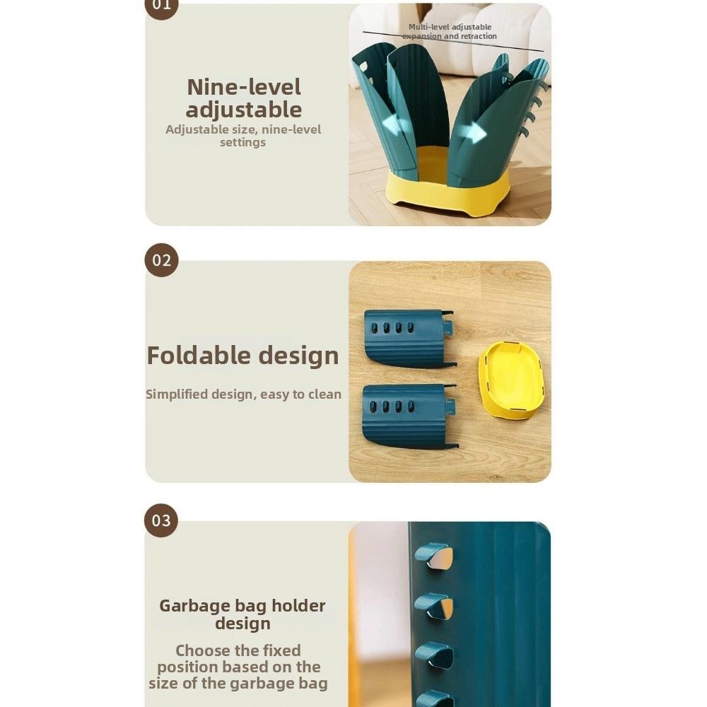 Space Saving Expandable Trash Can Plastic Trash Bin Trash Basket Collapsible Waste Basket Office