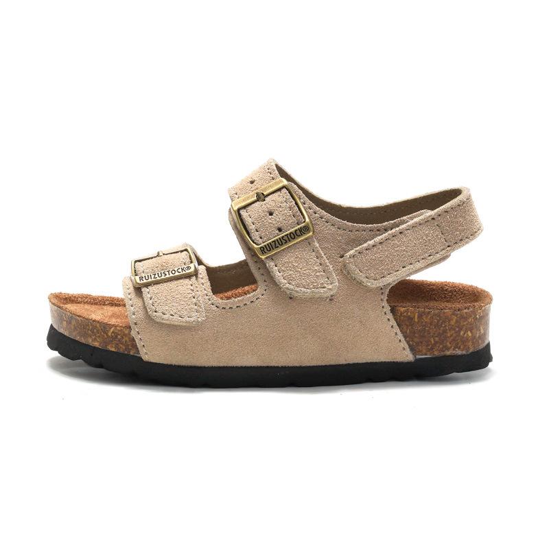Spring New Products Kids Frosted Cork Sandals Boys Beach Shoes Girls Student Slippers Outdoor KWN