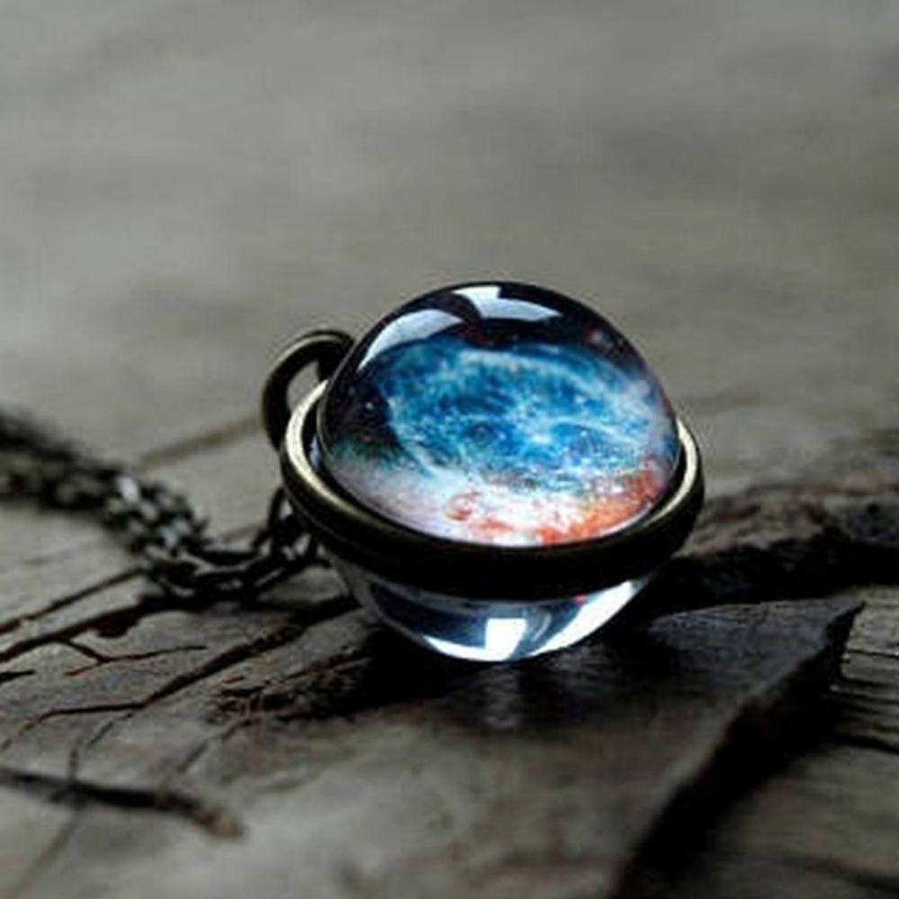 SUMENG 2024 New Fashion Round Universe Pendant Necklace for Women Jewelry Party Christmas Gifts